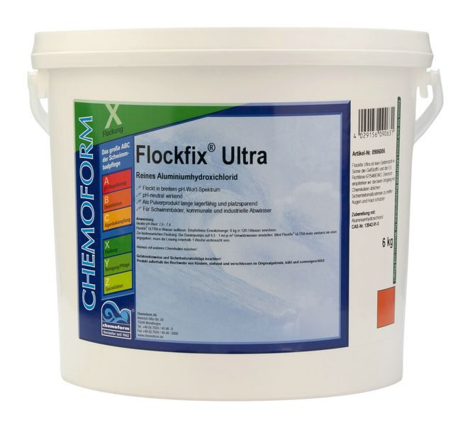 Флокулянт для удаления взвешенных частиц в воде бассейна Флокфикс Ультра, 6 кг