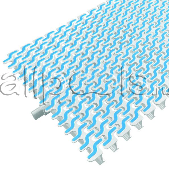 Решетка переливная ESSE радиал.уч., шир. 195 мм, выс. 20 мм, дл. 500 мм, цвет-бело-синий
