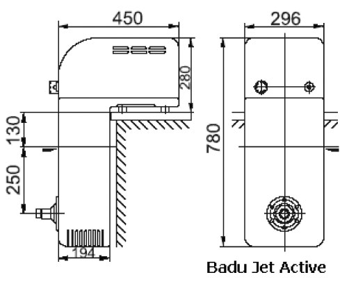 Противоток навесной BADU Jet Active V2, 220 В, 0,75 кВт, дюза 28 мм