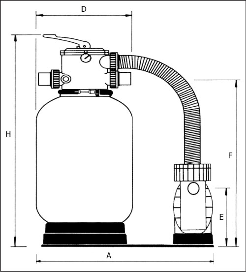 Фильтровальная установка Cristal-Fllo 10, емкость диам. 500 мм, 0,65 кВт, 220 В, 10 м3/ч, клапан 6-поз
