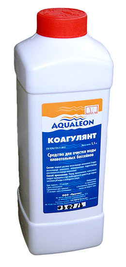 Коагулянт Aqualeon, 1,1 кг (1л), средство против мутности воды (упаковка 16 шт.)