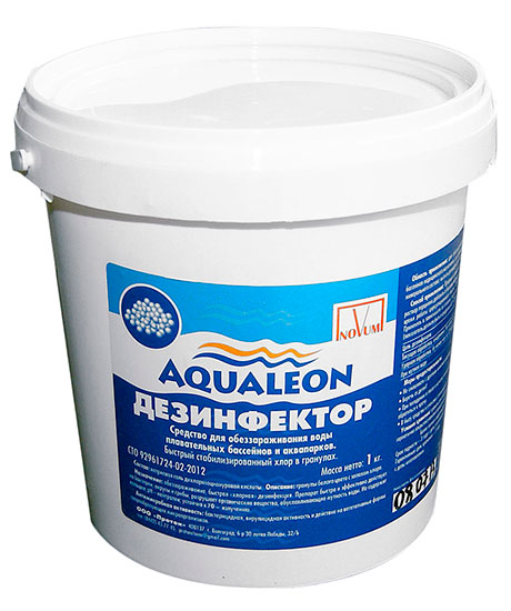 Хлор, гранулат Aqualeon, 5 кг, быстрый стабилизированный хлор для бассейнов