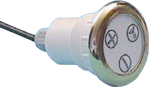 Кнопка электронного управления, хромированная бронза,  с тремя символами воздух/струя/свет