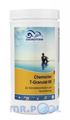 Кемохлор Т-65, хлор гранулированный для дезинфекции воды в бассейне, 1 кг