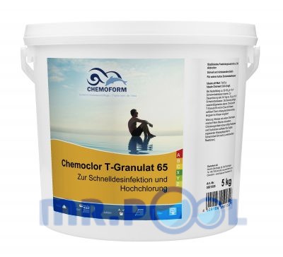 Кемохлор Т-65, хлор гранулированный для дезинфекции воды в бассейне, 5 кг