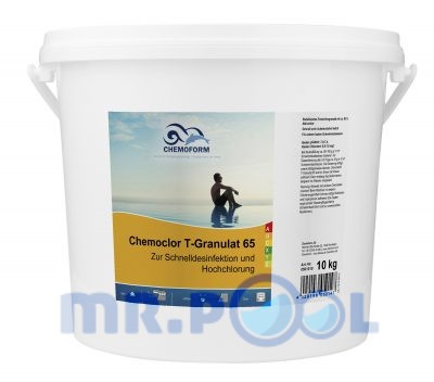 Кемохлор Т-65, хлор гранулированный для дезинфекции воды в бассейне, 10 кг