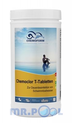 Медленный хлор в таблетках для дезинфекции воды в бассейне Кемохлор Т (20 г), 1 кг