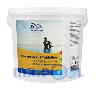 Хлор в таблетках для дезинфекции воды в бассейне и питьевой воды Кемохлор СН, 5 кг