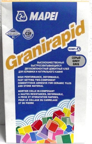 Быстросхватывающийся клей для плитки GRANIRAPID компонент A, 25 кг
