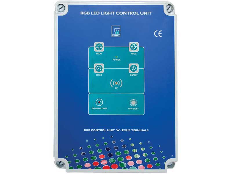 Центральный блок управления RGB прожекторами, Gemas, 4 терминала, 300 Вт, 230/12 В, 16 программ, пульт ДУ