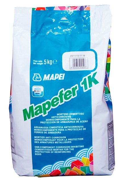 MAPEFER 1K, состав д/антикоррозионной обработки арматуры при санации ж/б, 5 кг