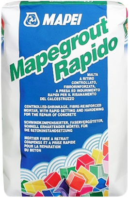 MAPEGROUT RAPIDO, строительный раствор быстрого схватывания для реставрации бетона, 25 кг