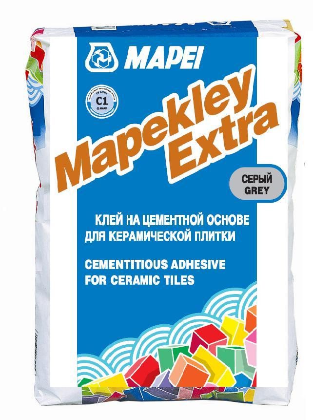 MAPEKLEY Extra, серый цементный клей д/плитки рос. пр-ва, 25 кг