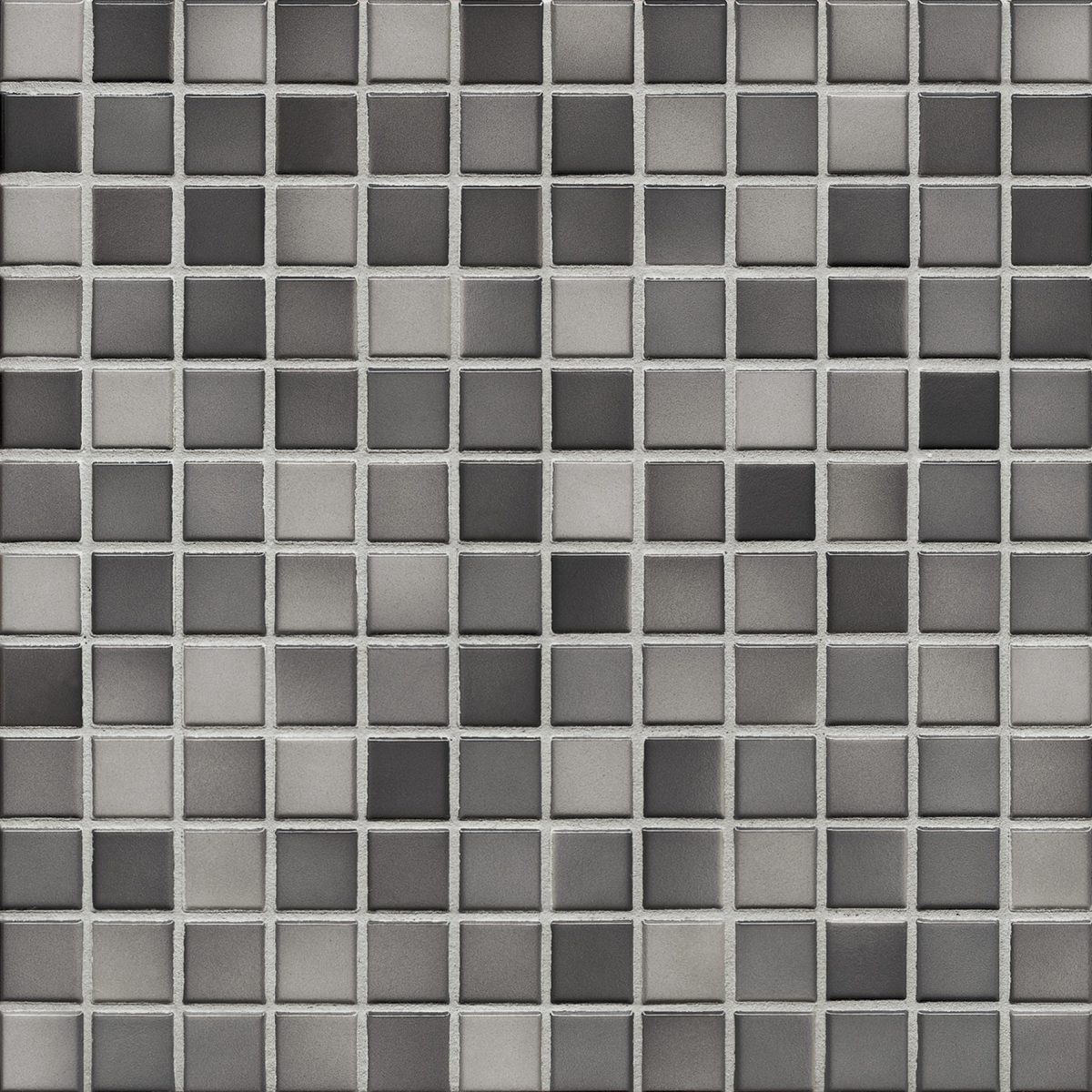 Мозаика серия Fresh 2,4 X 2,4 см Medium Gray Mix Glossy (глазурованная)