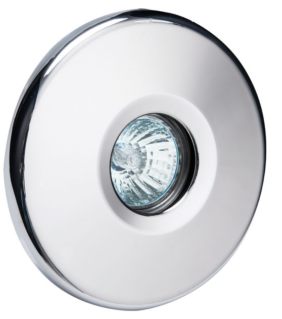 Прожектор галогеновыйMIDI 50 Вт, 12В AC, круг 140 мм, V4A, 2 м кабель 2×1,5 мм2, RG